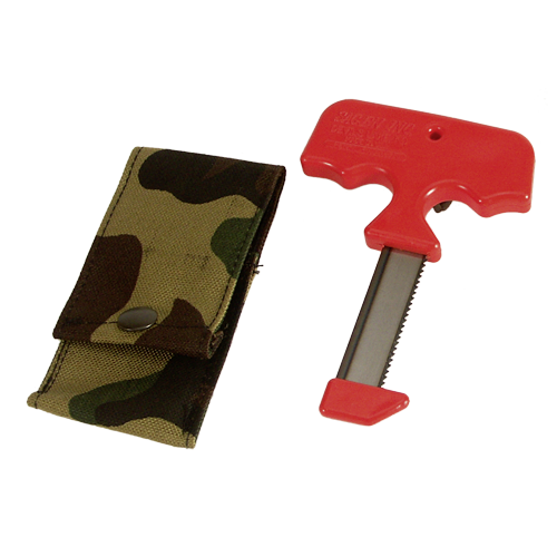 slotzaag rood met camo hoes