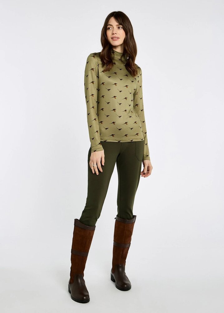 Dubarry Reynolds Women&#039;s soft, printed mock neck top - Dusky Green