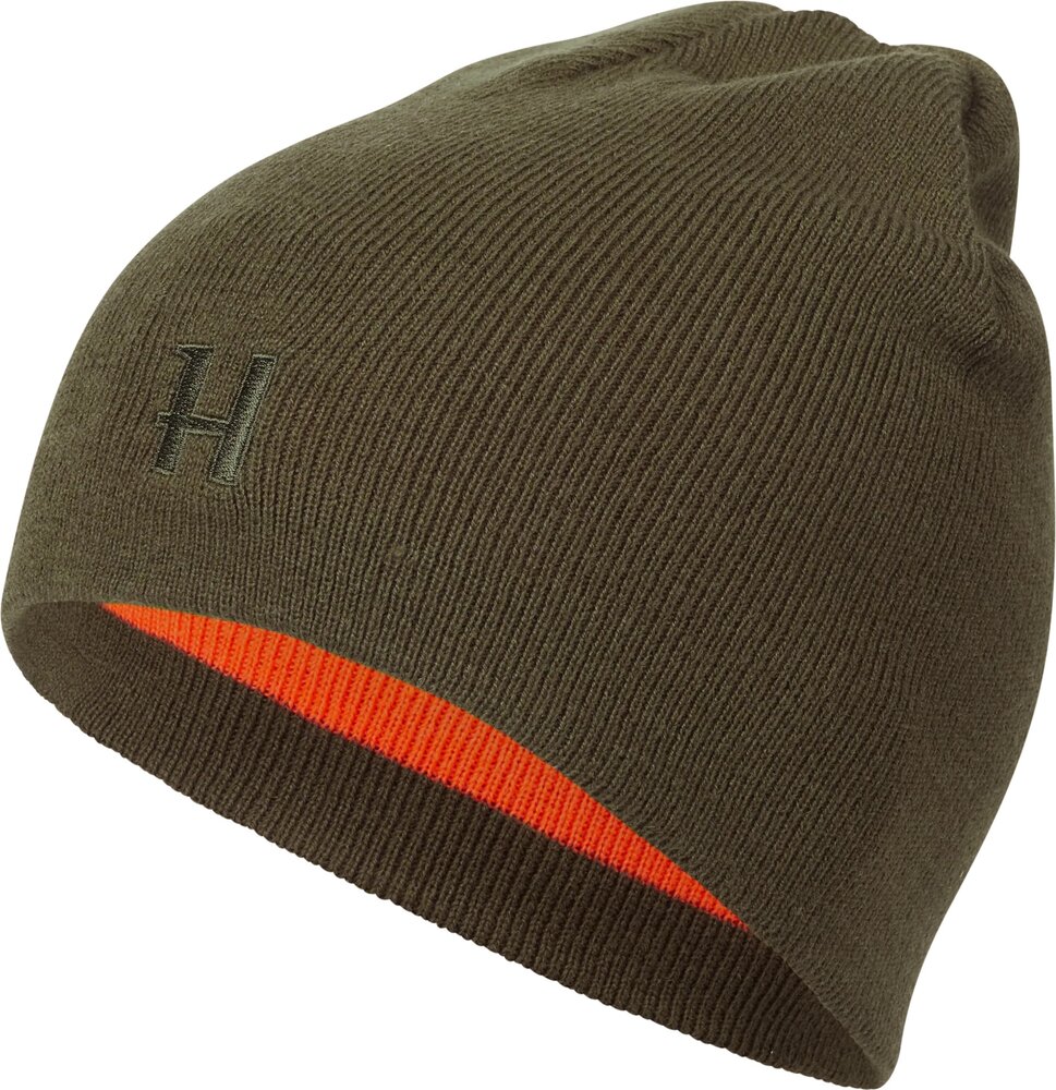 Harkila reversible beanie Willow green/orange