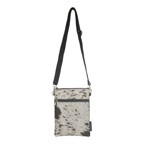 Mars & More crossbody tas verticaal koe Zwart 23x17cm