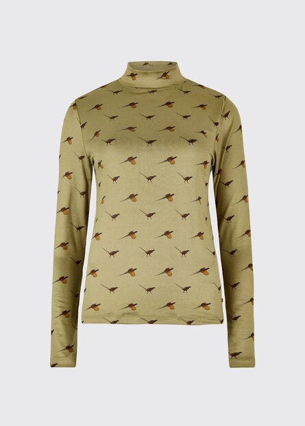 Dubarry Reynolds Women&#039;s soft, printed mock neck top - Dusky Green