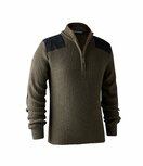 Deerhunter Rogaland knit w.zip Neck leaf melange